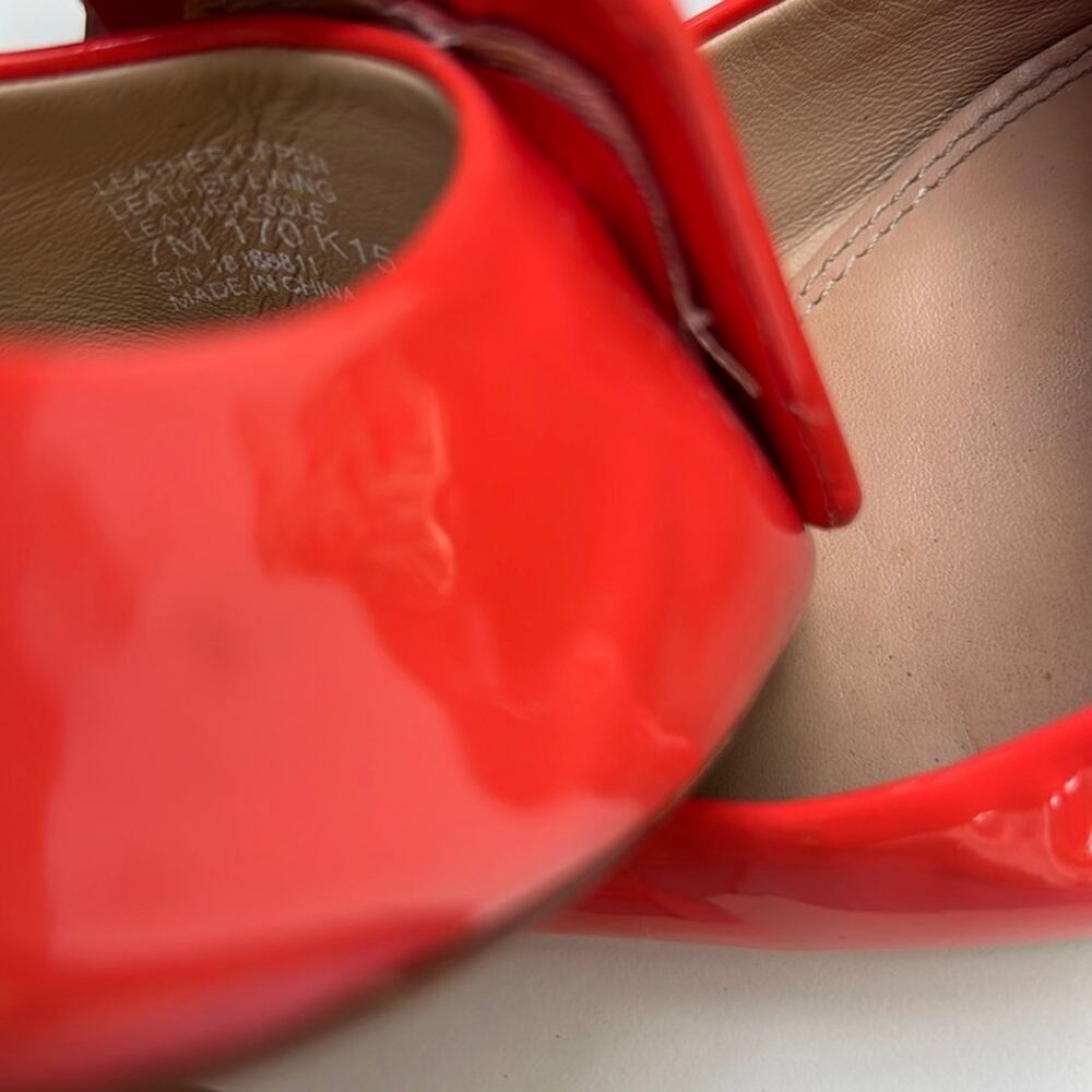 Tory Burch Orange Patent Leather Ballet Flats Size 7M - Picture 10 of 16
